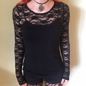 Black lecey top from Zebra